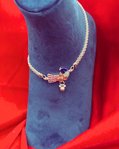 Real Silver Designer Peacock Anklets (1 pair)