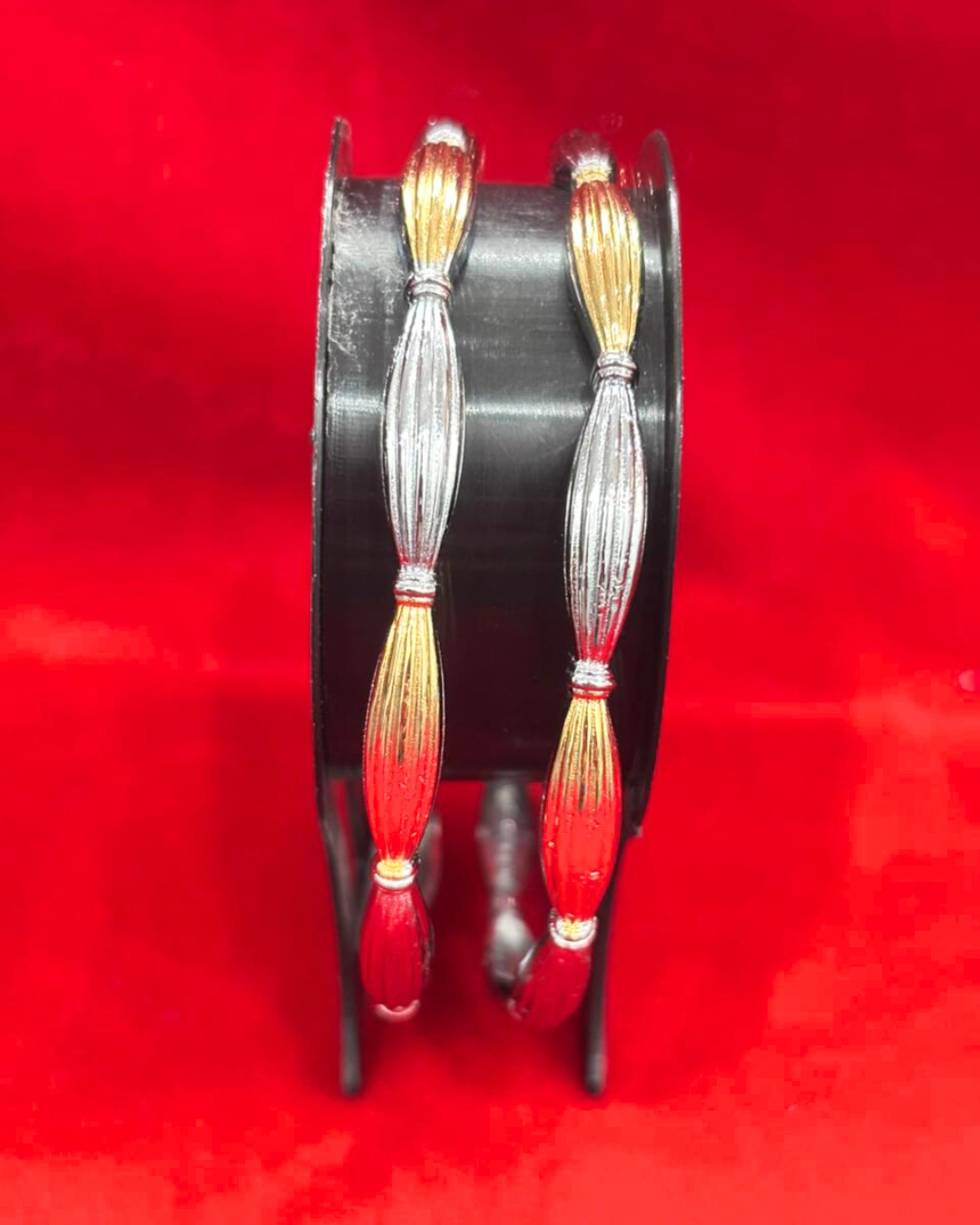 92.5 Pure Silver 2-tone Knot motif Dailywear Round Bangles (2.4 size)