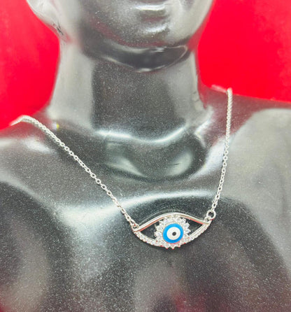 925 Silver Evil Eye Chain Necklace (Assorted designs)