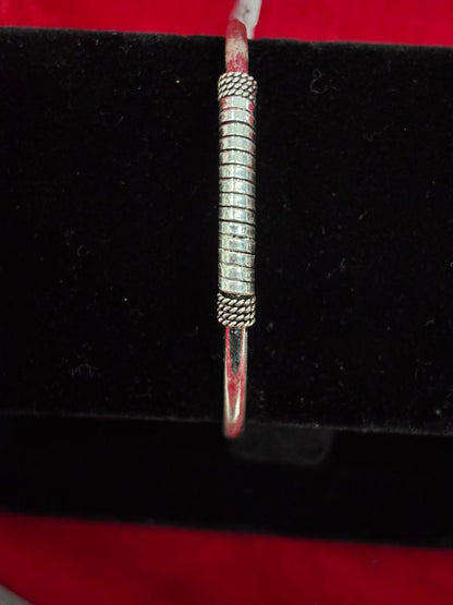 92.5 Pure Silver Openable Solid Oxidised Boho kada Bracelet