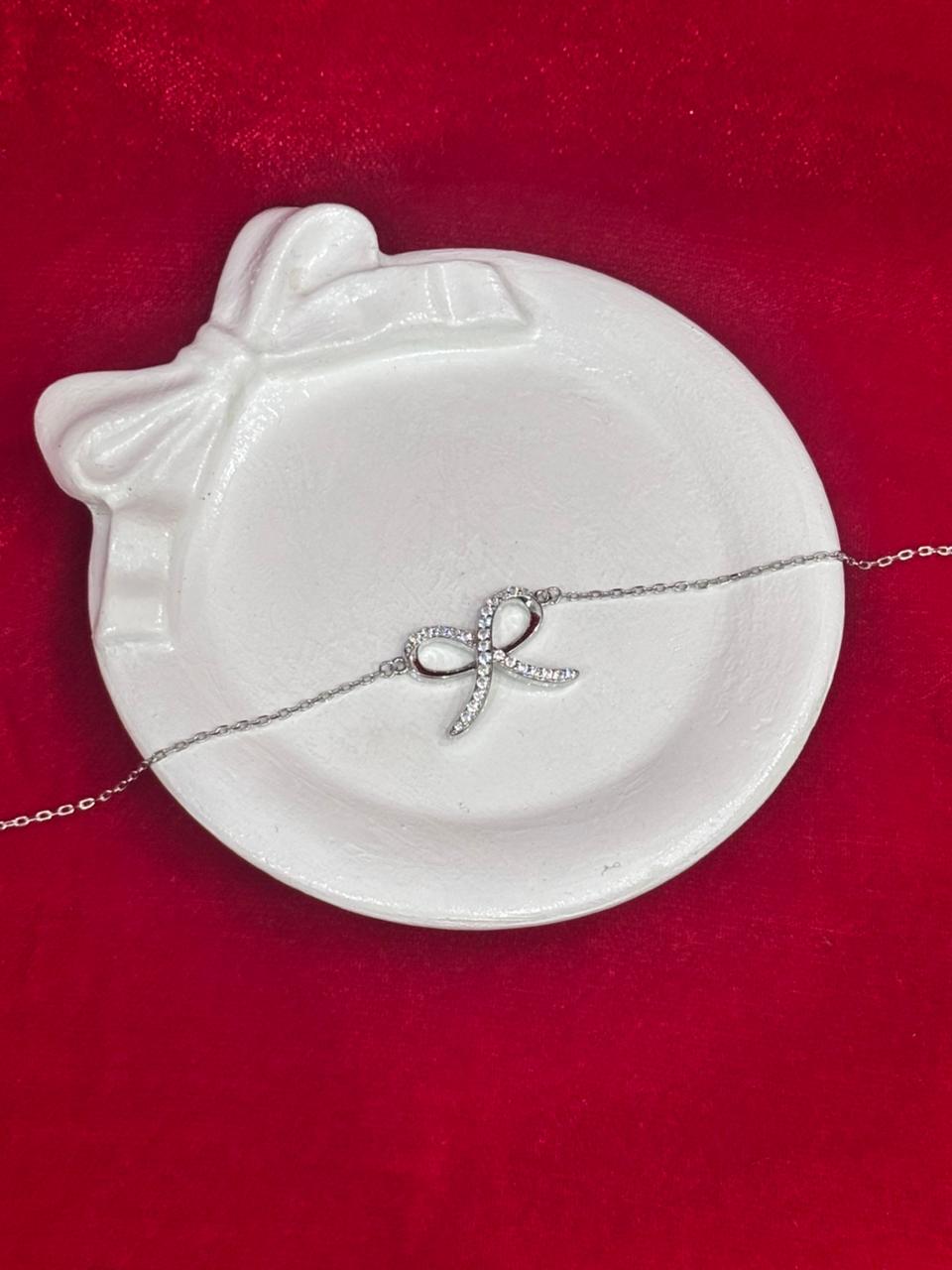 92.5 Pure Silver Adjustable Ribbon Lightweight Chain Bracelet (Design No. 1)