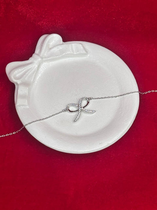 92.5 Pure Silver Adjustable Ribbon Lightweight Chain Bracelet (Design No. 1)