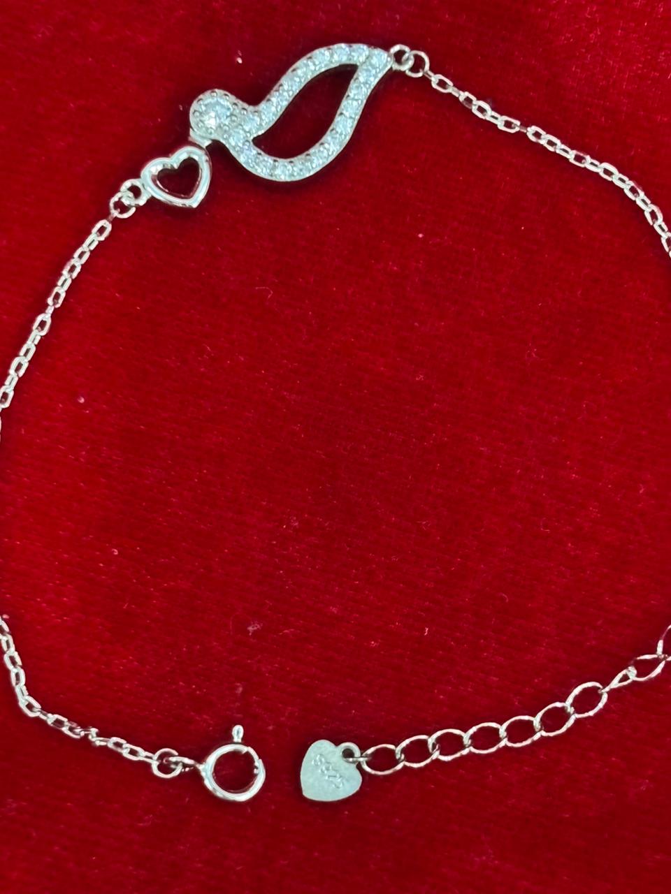 92.5 Pure Silver Adjustable Dove Lightweight Chain Bracelet (Design No.6)