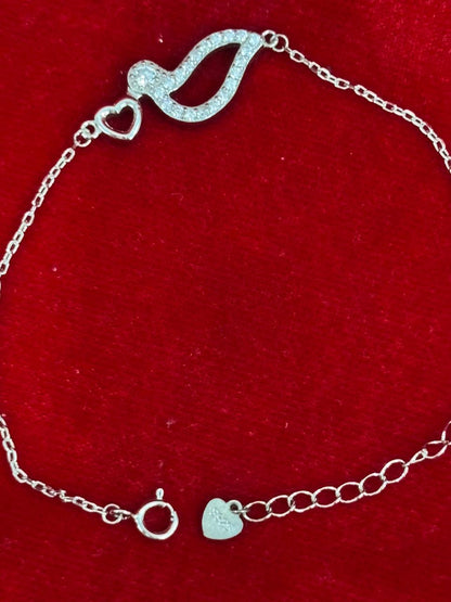 92.5 Pure Silver Adjustable Dove Lightweight Chain Bracelet (Design No.6)